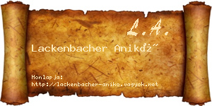 Lackenbacher Anikó névjegykártya